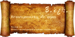 Brestyenszky Ágnes névjegykártya
